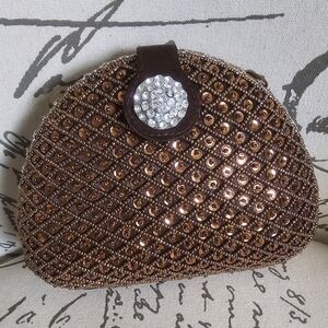 EXPRESSIONS NYC Hard Case snap closure evening clutch with Chain strap GUC